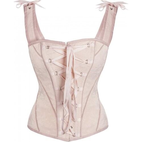 2017 New Vintage Victorian Steampunk Corset 14 Steel Bones Cotton Overbust Corset Waist Trainer Corsets and Bustiers Corselet