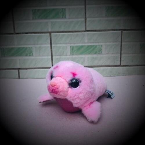 2019 Cute Soft Simulation Pink Seals Sea Dog Plush Toy White Children Kids Boys Girls Birthday Gift 17cm PP Cotton