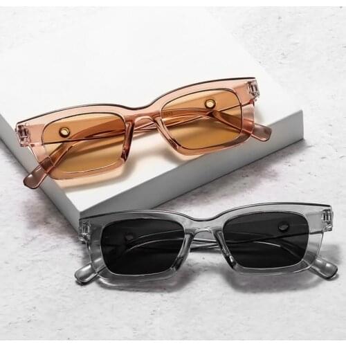 2021 Fashion Small Rectangle Sunglasses Women Retro Narrow Vintage Sun Glasses Men Brand Designer Shades Hip-Hop Eyewear UV400
