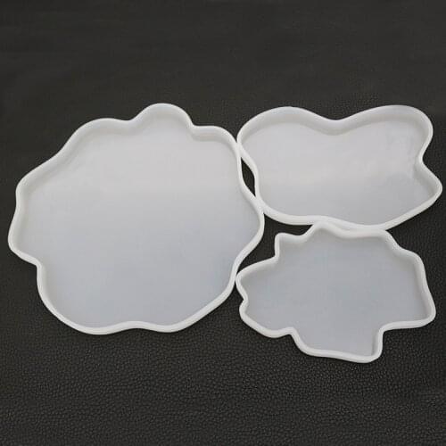 3 kinds of irregular coasters silicone mold DIY epoxy resin, gypsum, clay, aromatherapy wax sheet mold decoration tools
