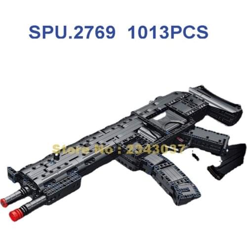 670014 1013pcs Military Weapon Mp5a5 Submarine Gun Electric Bullet Building Blocks Toy