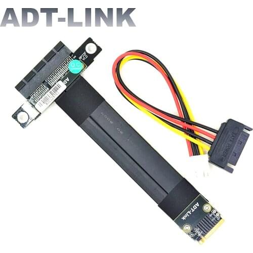 ADT-Link M.2 NVMe To PCI-Express x4 Extension Cable Adapter Jumper For GPU Graphics Card M.Key 2280 Riser Card 4x Vertical Cable