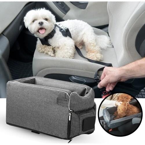 Pet Car Bag Pad with Seat Belts Safe Carry House Cats and Puppy Travel Car Accessories Removable Anti-Dirty Seat Nest Basket