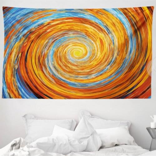 Geometric Microfiber Large Wall Tapestry Spiral Fractal Swirl Patterned Fabric Decorative Wall hanging 230cm x 140cm