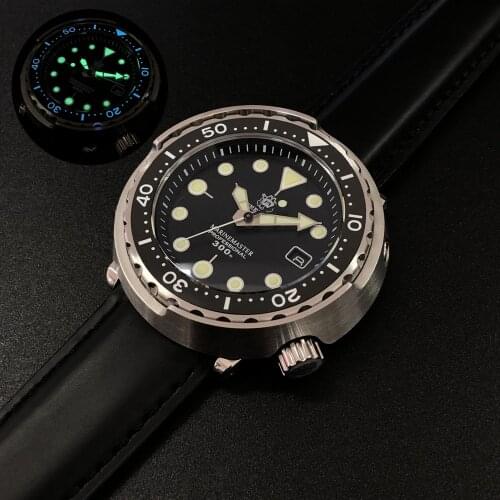 Mens wrist watches,STEELDIVE men automatic dive watch 300m waterproof mechanical wristwatch C3 luminous tuna clock ceramic bezel