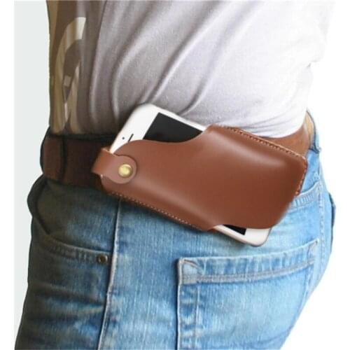 PU Waist Black Bag Men Waist Pack Waist Bag Funny Pack Belt Bag Men Chain Waist Bag For Phone Pouch