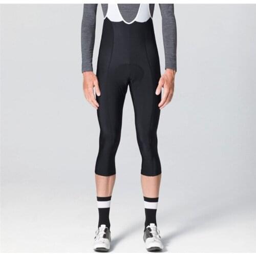 Boutique Sports 3/4 Black Summer Cycling Bib Pants With High Density Pad High Quality Fabric Flatlock Cycling Bib Pants