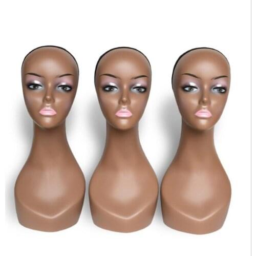 45*14CM ABS Wig head mold bracket European bareheaded fake head mannequin female African black head body model 1PC D071