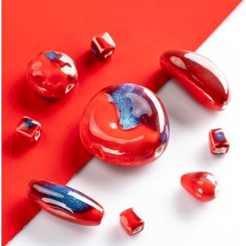 10pcs Special-shaped Ceramic Beads Porcelain Crafts Jewelry Handmade DIY Materials #92567