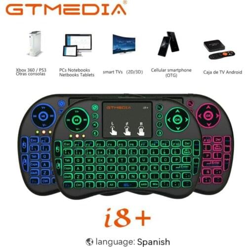 GTmedia i8 Keyboard Backlit Spanish Version Air Mouse 2.4GHz Wireless Keyboard Touchpad Handheld for Android TV BOX X96 GTC G1