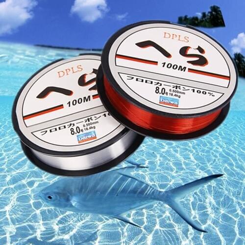 100M Mainline/tippet Monofilament Nylon Fishing Line Red/clear Two Colors 2-35Lb Fly Carp Fishing Line Pesca