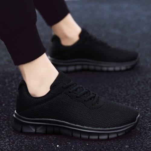 Big Size Summer Soft Sports Shoes for Male Sport Shoes Men Sneakers Men Running Shoes Sneakers Black Tennis Toning Jogging D-995