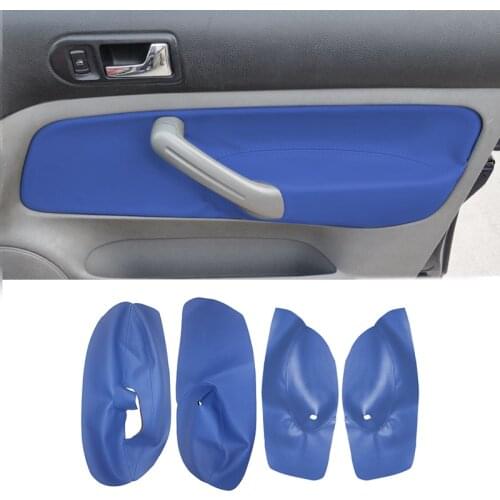 LHD / RHD Blue Color Only 4 doors Car For VW Golf 4 MK4 Bora Jetta 1998 - 2005 Door Armrest Panel Microfiber Leather Cover Trim