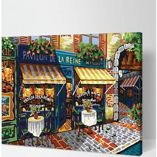 MaHuaf-X342 Framed fashion Paris street DIY Painting By Numbers Art Canvas Painting Home Decor For Living Room Wall Art Picture