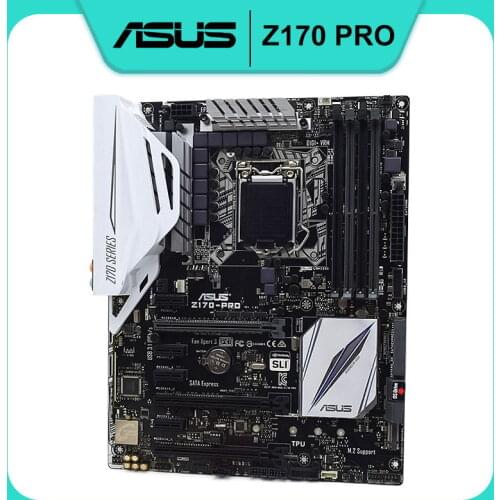 For ASUS Z170-PRO original motherboard LGA 1151 DDR4 USB3.0 USB3.1 M.2 64GB Z170 M.2 PCI-E 3.0 ATX Desktop motherboard