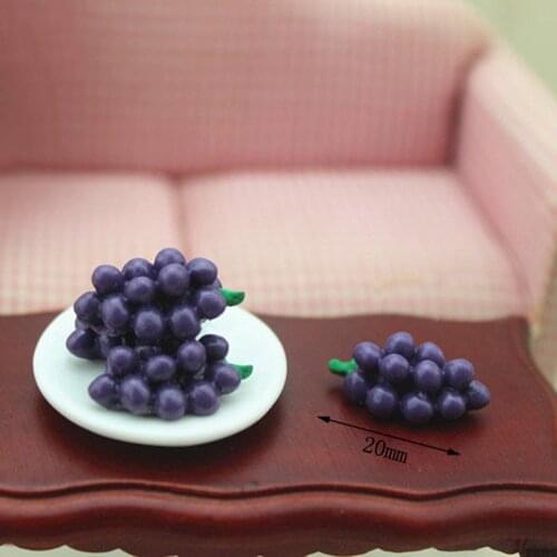 3Pcs 1/12 Doll House Miniature Resin Fruit Simulation Apple Bear Grape Model for Mini Decoration Dollhouse Accessories