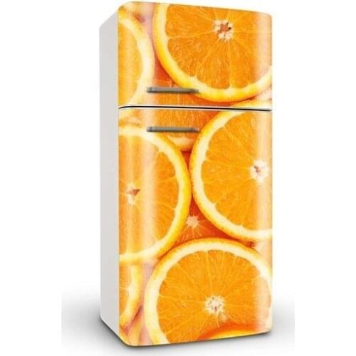 3D Modern Orange Slices SelfAdhesive Refrigerator Sticker Fridge Door Cover Wallpaper 60x150cm 60x180cm 100x180cm