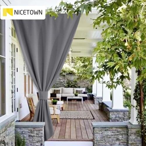 Outdoor Waterproof Sunscreen Free Punch Paste Curtain Finished Shading Simple Modern Pavilion Balcony Custom Shading Curtains