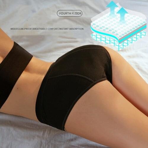 Womens bamboo fiber menstrual underwear leak-proof absorbent diaper shorts cotton menstrual briefs incontinence women physiolog
