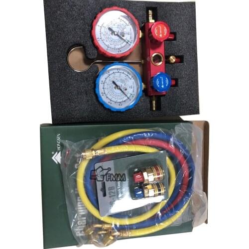 New AC Air Conditioning Refrigerant Diagnostic Freon Gauge Set Manifold Diagnostic Fluorine Manifold Table Gauge Tester Tool