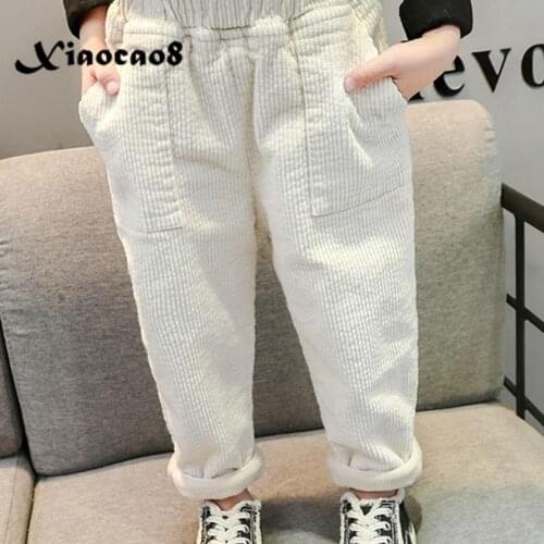 Autumn Kids Clothes Solid Corduroy Harem Pants for Girls Winter Thick Veleve Warm Trousers Toddler Girl Winter Fall Clothes 8 9