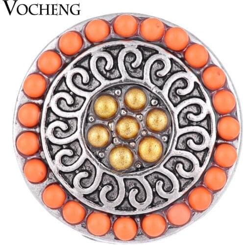Vocheng Snap Charms 18mm Orange Blue Green Round Bead Interchangeable Jewelry Vn-1115