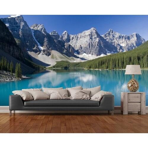 Custom scenery Wallcoverings,Lake Moraine in Banff National Park,3D photo for living room kitchen restaurant wall wallpaper