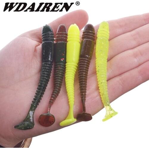 10Pcs 7.5cm 3.2g Soft Worm Shrimp Fishing Lure Jerkbait Fish Jig Wobbler lure bass soft fish smell Leurre Souple soft bait