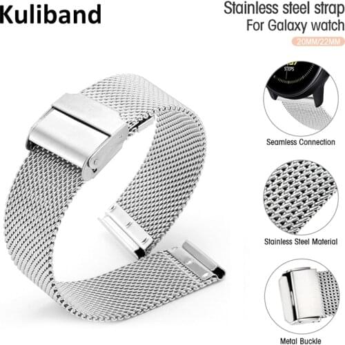 22mm 20mm Watch Band for Samsung Galaxy Watch Stainless Steel Metal Strap for Samsung Gear S3 Active 2 Huawei Watch GT 2 2e Pro