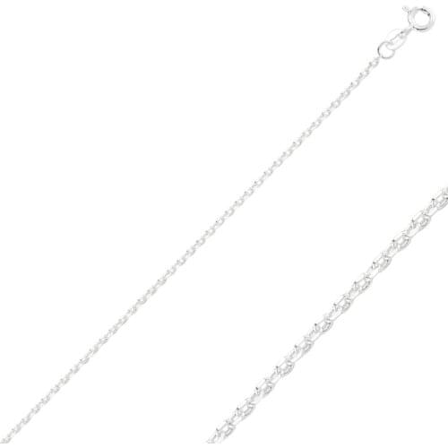 Silverlina Silver 60 Micron Tıraşlı Forse Chain Necklace