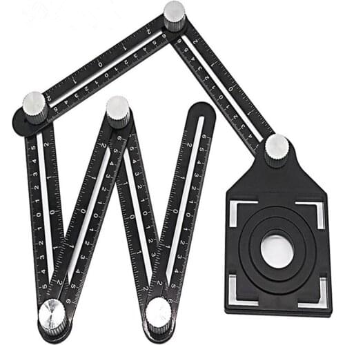 Aluminum Alloy Six-Sided Ruler Measuring Instrument Template Angle Tool Mechanism Slides With Hole Locator