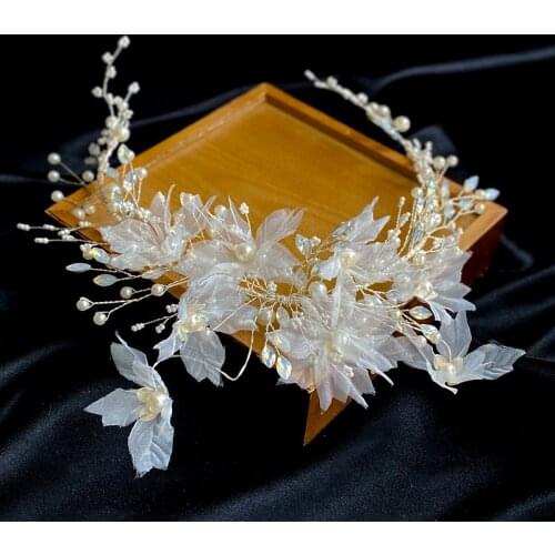 Super Fairy Headband Flower Hair Band Mori Girl Bridesmaid Bridal Sweet Toast Korean Style Wedding Headdress bridal headwear