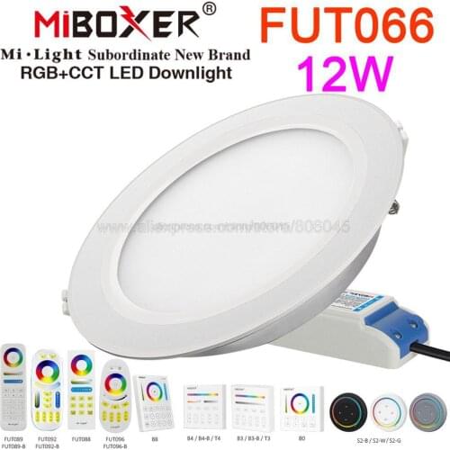 MiLight FUT066 12W LED Downlight AC220V RGB+CCT Dimmable LED Panel Light Support 2.4G Wireless Remote / APP WiFi Control