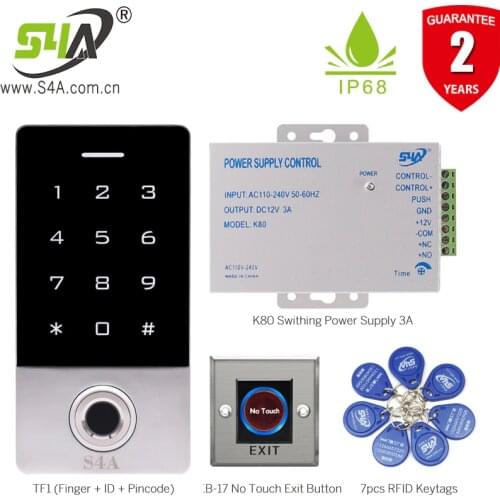 TF1 Semiconductor Fingerprint Touch Keypad IP68 Waterproof RFID Stand Alone Access Controller Support Finger+RFID+Password
