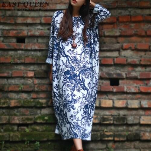 Traditional chinese dress Floral ancient long sleeve chinese style dress traditional chinese clothing for women DD088 C