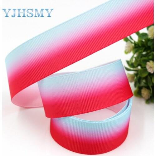 YJHSMY D-18131-186,10 yards, 25 mm gradual change Printed grosgrain ribbons,DIY Hair accessories Material wedding gift wrap