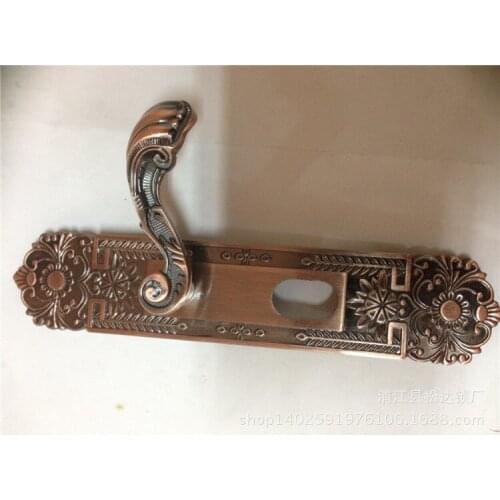 Factory direct security door luxury red bronze carved handle