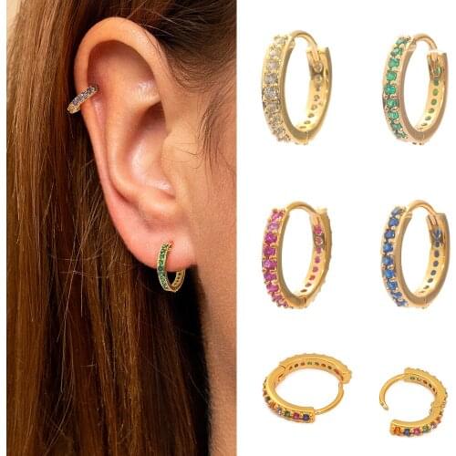 1PCS Hoop Earrings for Women Zircon CZ Round Circle Earrings Round Earing Wedding Piercing Jewelry