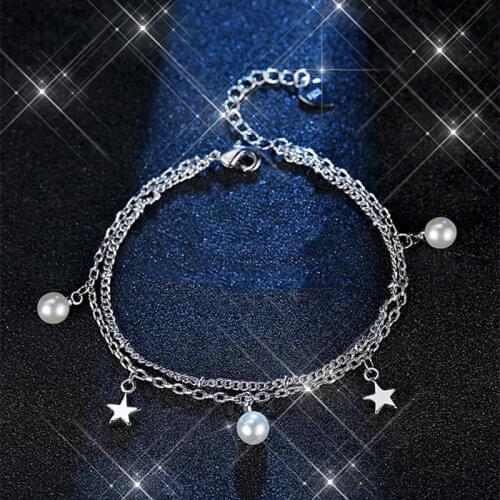 Everoyal Lady Charm Pearl Star Bracelets For Women Jewelry Fashion Sterling Silver 925 Girls Bracelets Accessories Female Gift