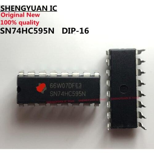 10 pcs SN74HC595N DIP-16 SN74HC595 74HC595N 74HC595 8-BIT SHIFT REGISTERS WITH 3-STATE OUTPUT REGISTERS quality 100% new