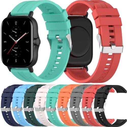 20mm Sports Band For Xiaomi Huami Amazfit Bip U S Lite Pop Silicone Wrist Strap Loop For GTS 1 2 2e 2 mini GTR 42mm Bracelet