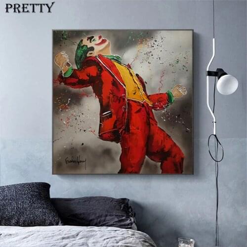 Abstract Movie Star Joker Man Canvas Oil Painting The Comic Joker Wall Art Posters Modern Decoration Pictures for Living Room