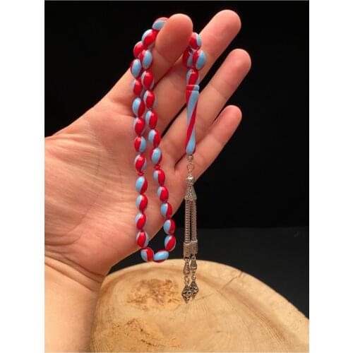 Burgundy Blue Fragrant Powder Amber Rosary to of Your custom burgundy-Blue fragrant powder amber prayer beads