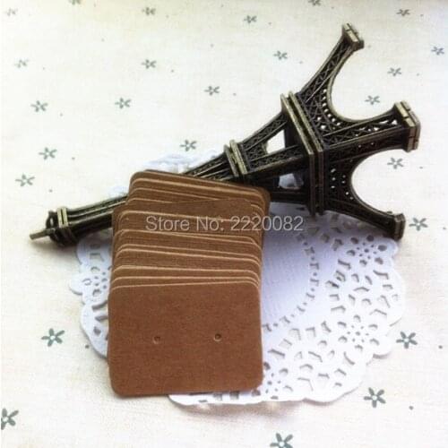 Free shipping 500pcs/lot 2.5x3.5cm kraft paper earrings hang tag/Jewelry card/price tag/label/swing tag printing/garment tags