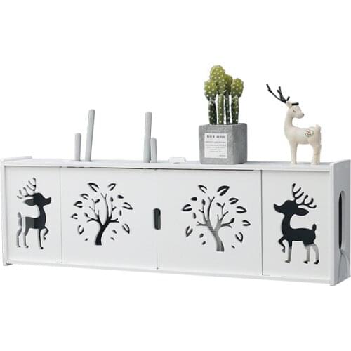 Large Wireless Wifi Router Storage Box PVC panel Shelf Wall Hanging Plug Board Bracket Cable Storage Organizer Home Decor