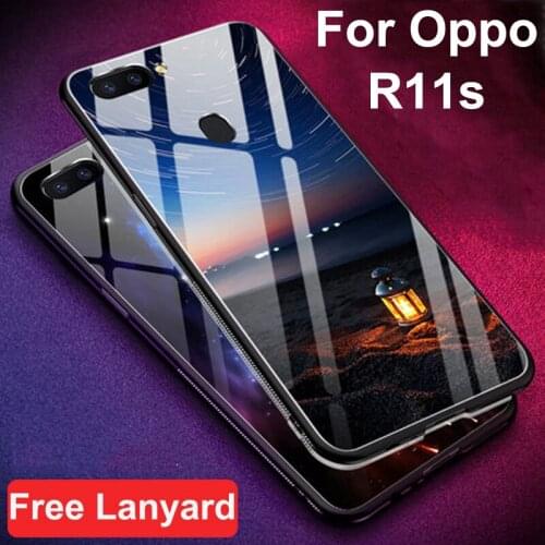 Tempered Glass Case For Oppo R11s Case Soft Silicone Frame Hard Cover 6.01'' For Oppo R11 s Case Oppor11s cases phone shell
