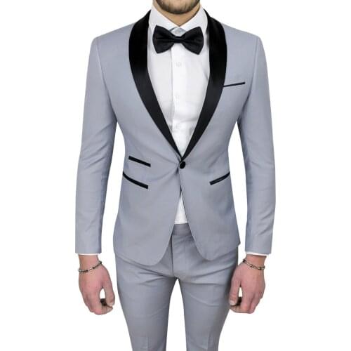 Black Mens Simple Business Wedding Groom Dress Slim High Quality Suit 2 Piece Coat Pants SATIN SET SMOKING TIGHT SLIM FIT TIGHT