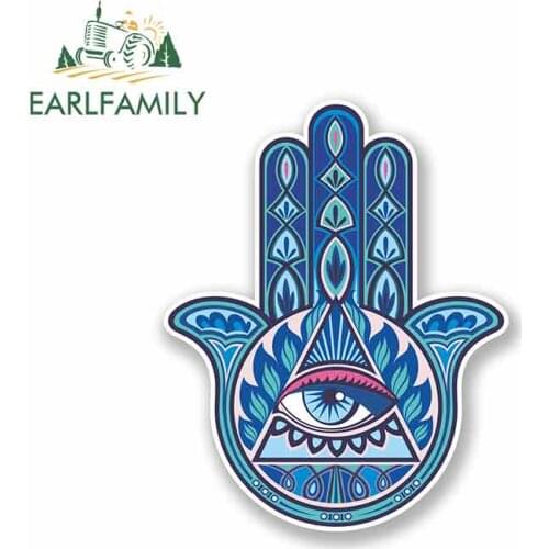 EARLFAMILY 13cm x 13cm For Hamsa Hand All Seeing Eye Spiritual Car Decal Suitable For VAN RV Occlusion Scratch Graffiti Sticker