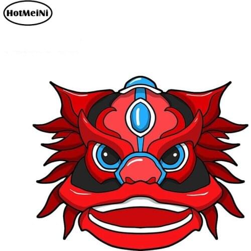 HotMeiNi 13cm x 10.6cm Chinese Traditional Dragon Boat Festival Lion Head Car Stickers Waterproof Decals Lowrider Car Wrap