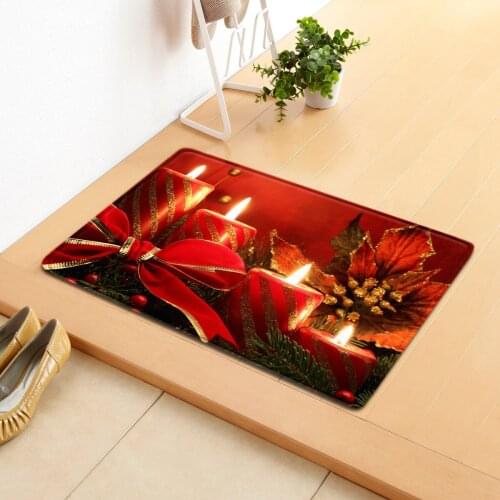 Christmas Area Rugs Entrance Doormat Anti-Slip Waterproof Kitchen Toilet Bathroom Floor Mat Home Bedroom Decor Carpet Xmas Gifts